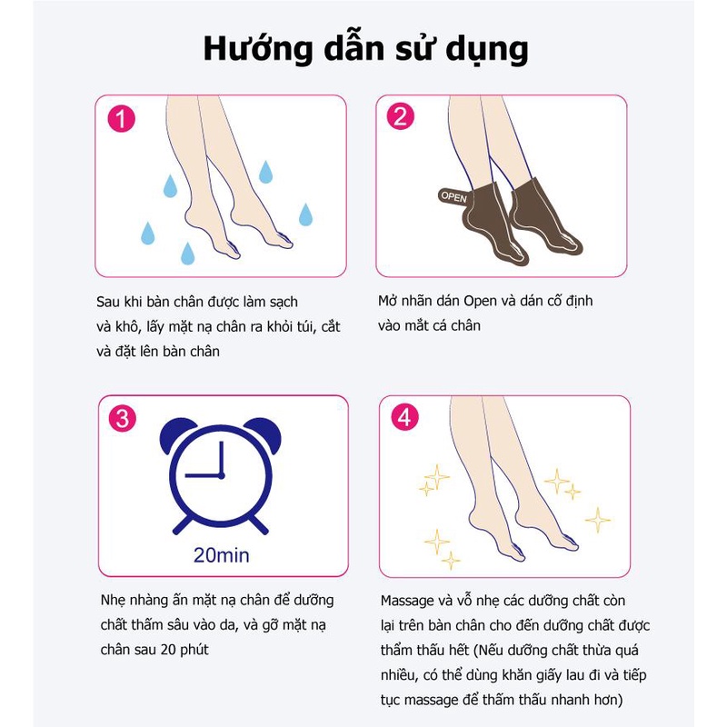 MẶT NẠ Ủ CHÂN DƯỠNG TRẮNG DA LAURA MIER Loại Ngắn (1 Miếng)