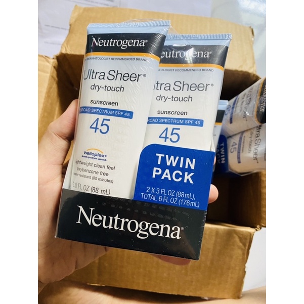 Kem chống nắng Neutrogena SPF 45 Dry touch quang phổ rộng chống tia UVA, UVB