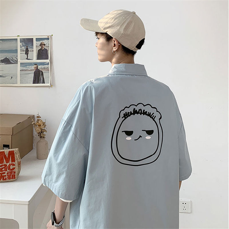 Áo Khoác Sơ Mi Tay Ngắn Dáng Rộng Thời Trang Mùa Hè Cho Nam | BigBuy360 - bigbuy360.vn