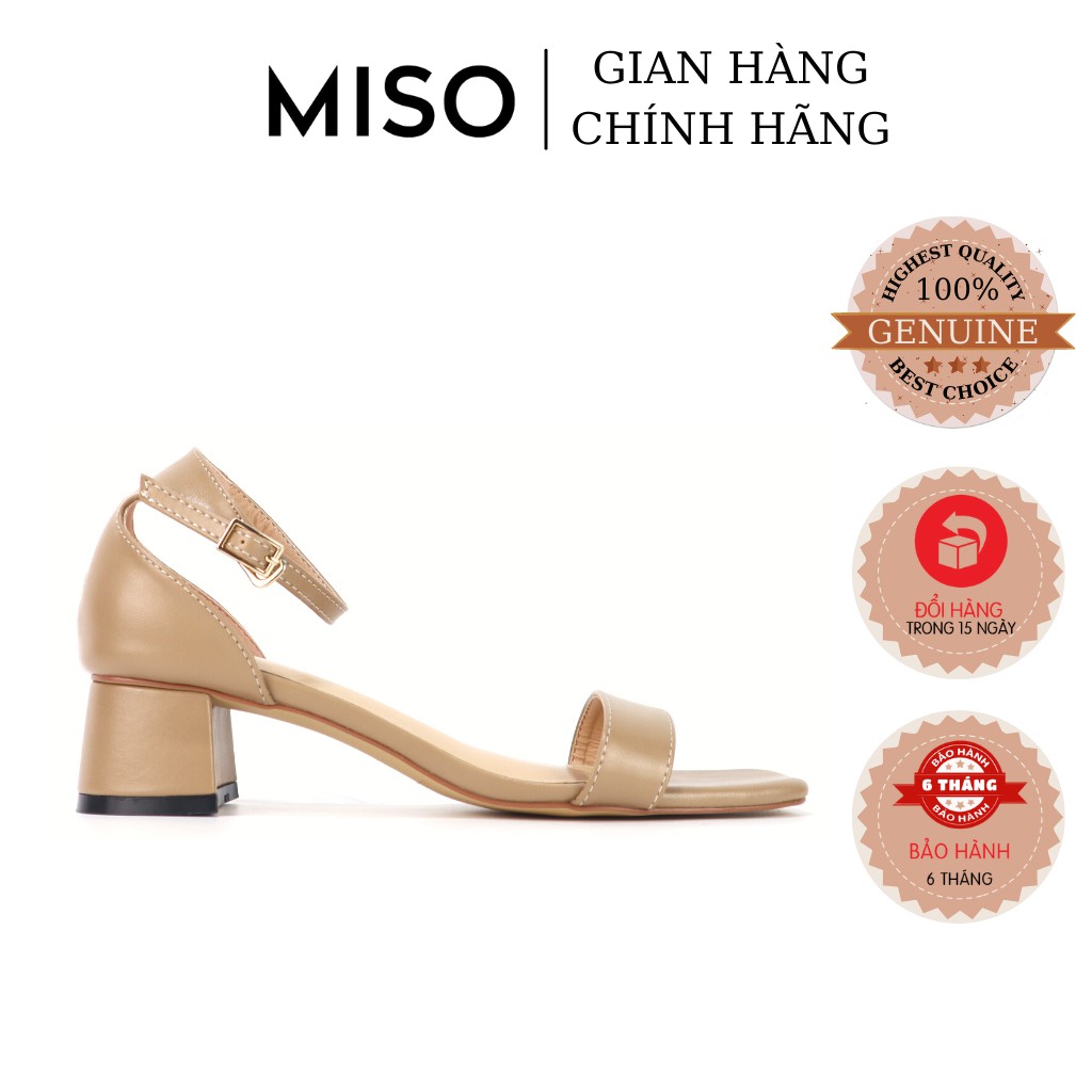 Giày sandal nữ quai ngang basic bít hậu cao 4cm đơn giản tiện lợi đi làm đi chơi Miso M040