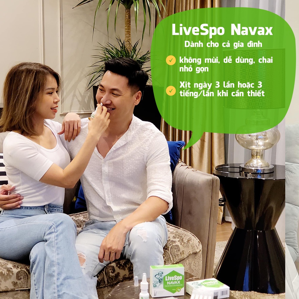 Combo 3 hộp nước muối sinh lý bào tử lợi khuẩn LiveSpo Navax Family - Dành cho gia đình 5 ống x 5ml