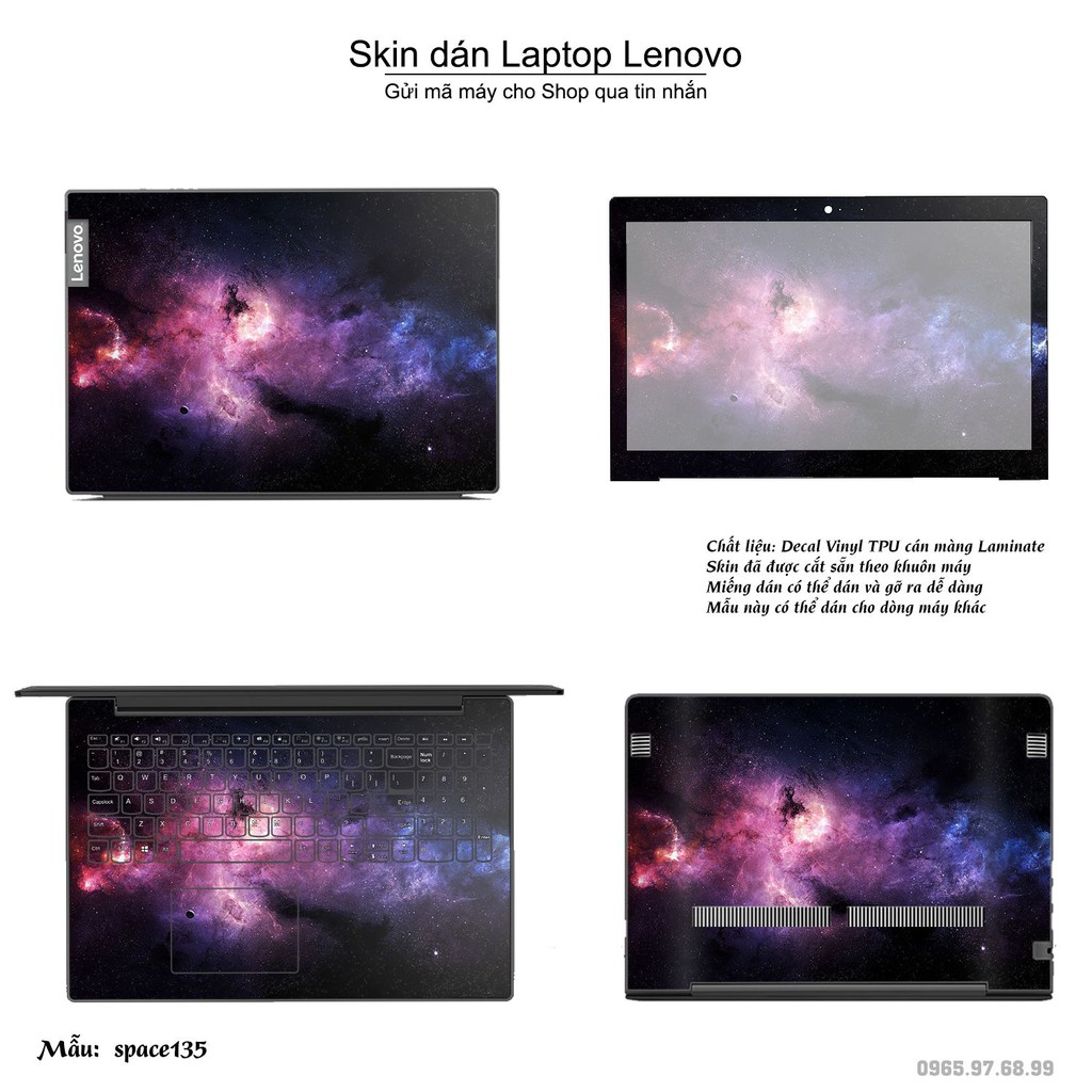 Skin dán Laptop Lenovo in hình không gian nhiều mẫu 23 (inbox mã máy cho Shop)