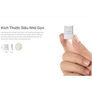 Bộ phát wifi không dây Mercusys MW150US chuẩn N 150Mbps, dạng USB mini. Chính hãng, BH 24 tháng