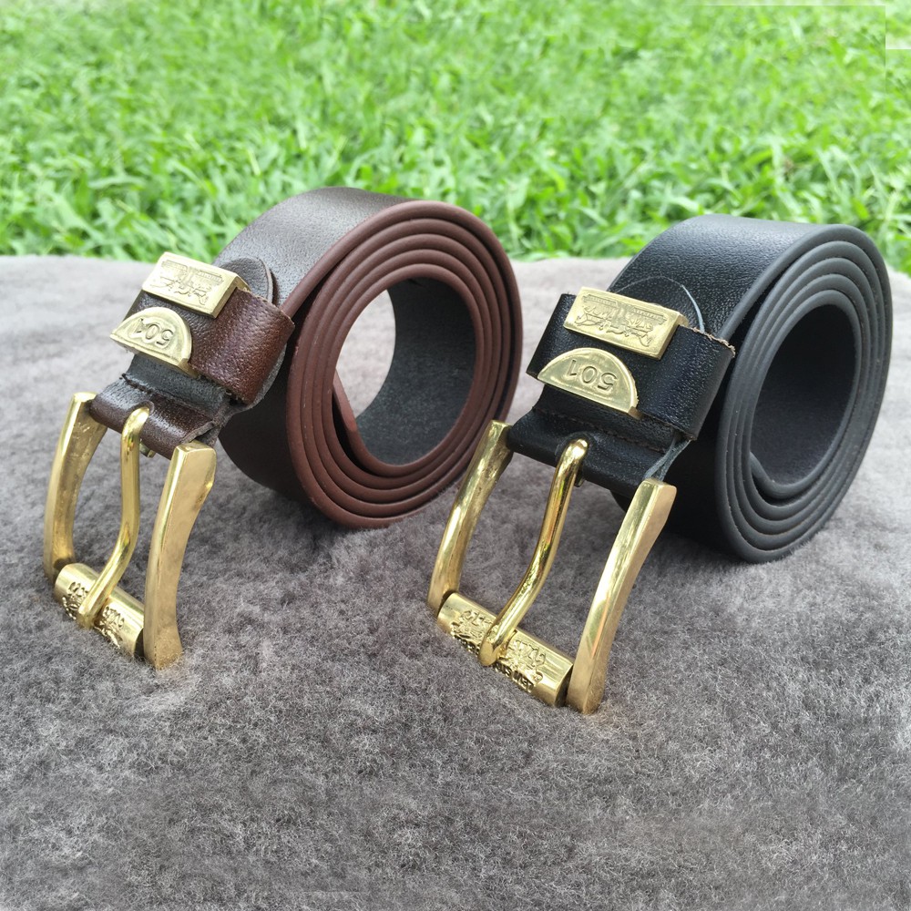 THẮT LƯNG NAM DA BÒ ĐẦU KHÓA ĐỒNG NGUYÊN KHỐI  DLTLKĐLVI02