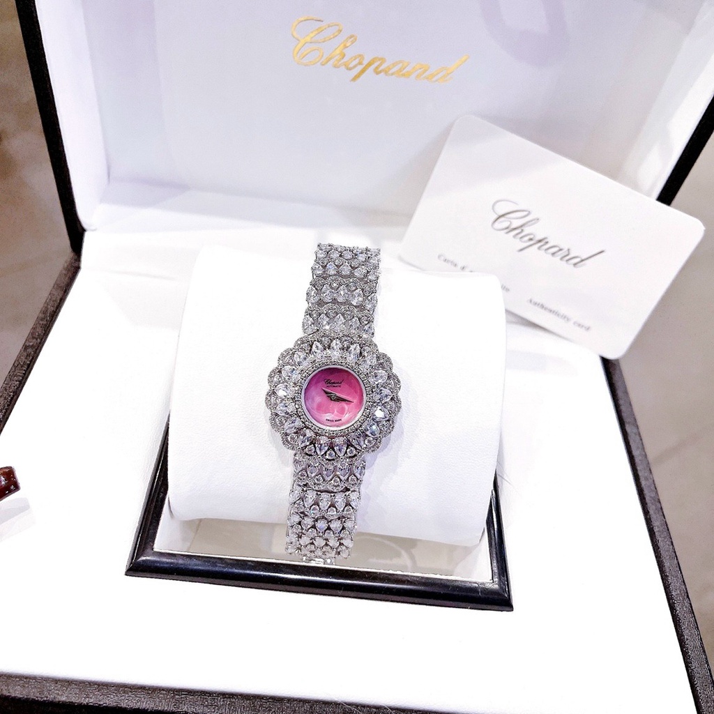 Đồng hồ đeo tay nữ, đồng hồ nữ CHOPARD full box hãng, authentic, đính kim cương nhân tạo siêu cao cấp, cực sang cho nữ