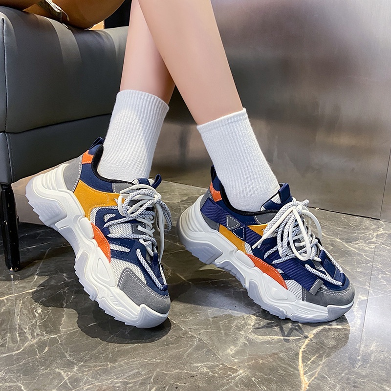 Giày Sneaker Tăng Chiều Cao Thoáng Khí Phong Cách Hàn Quốc Cho Nữ