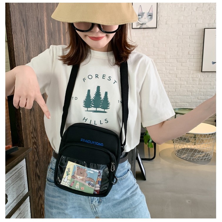 Túi Vải Đeo Chéo Mini Bóng kính Style Hàn Quốc Mẫu Mới Hot Trend 2021 thời trang hazin mã 21