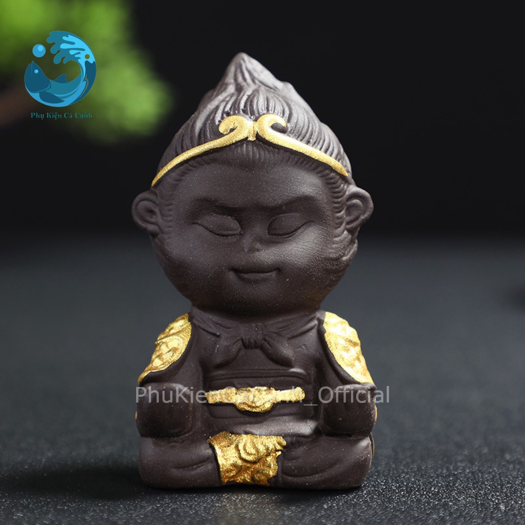 Freeship Tượng tôn ngộ không Tượng tề thiên đại thánh phụ kiện trang trí bể cá size mini 6cm giá rẻ