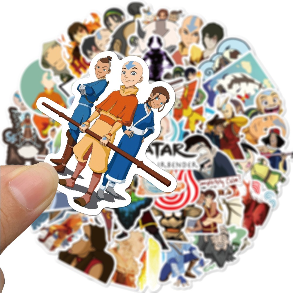 50PCS Cartoon TV Avatar The Last Airbender Stickers Skateboard Guitar Graffiti Luggage Motorcycle DIY Decals Stickers