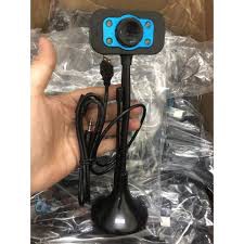 Webcam  VCAM độ phân giải 640p có micro phone - 4 đèn led trợ sáng (nhiều màu)- Hình Ảnh Đẹp Rõ Nét