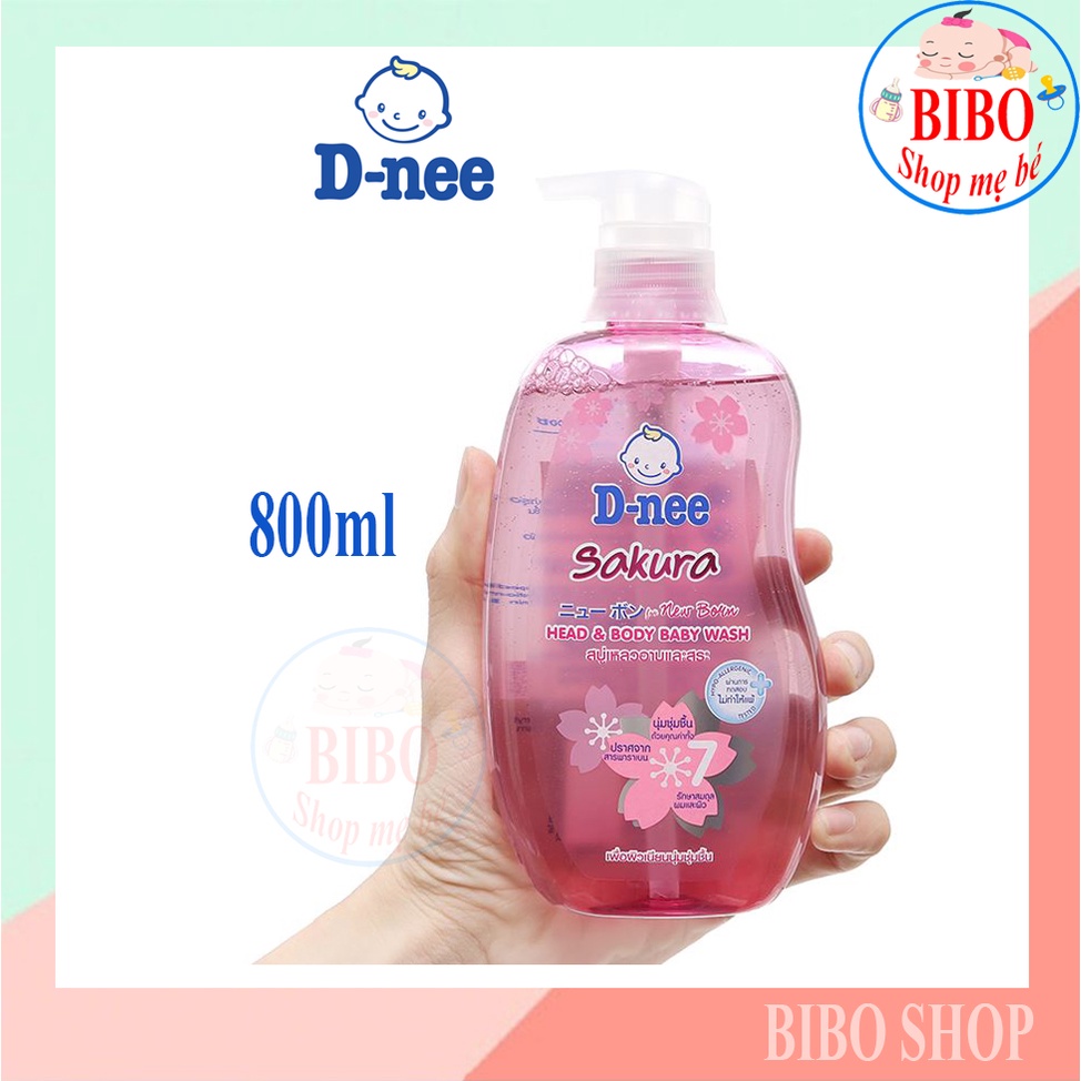 Sữa Tắm Gội Toàn Thân Cho Bé, Cho Trẻ em Hiệu Dnee_800 ml (Thái Lan )