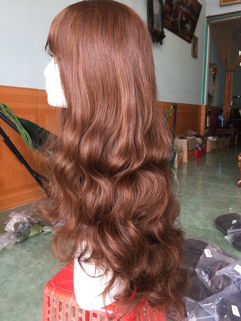 Tóc giả cao cấp xoăn cao❤️freeship 50k- tặng lưới chùm tóc- hình thật