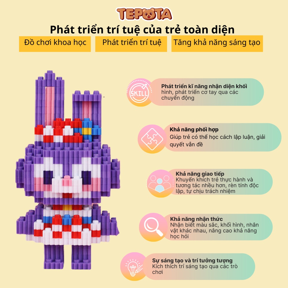 Mô Hình Đồ Chơi 3D TEPOTA Đồ Chơi Lắp Ráp Xếp Hình Cho Bé Sáng Tạo Nhân Vật Động Vật Đáng Yêu LG01