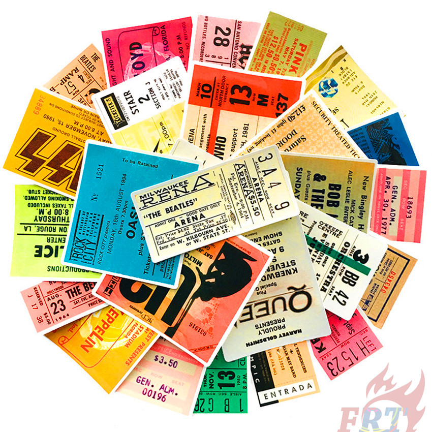 ❉ Retro HipHop Rock Band Tickets Series 01 Mini Poster Stickers ❉ 25Pcs/Set Waterproof DIY Fashion Decals Doodle Stickers
