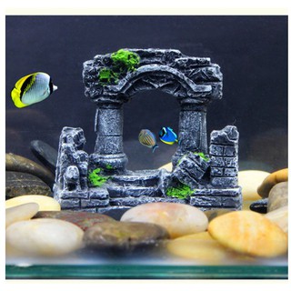 Tượng tàn tích cổ đại trang trí bể cá
