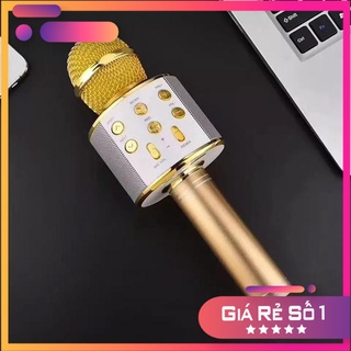 Micro Hát Karaoke kiêm loa Bluetooth Không Dây WS 858 Âm vang |Phutuan91