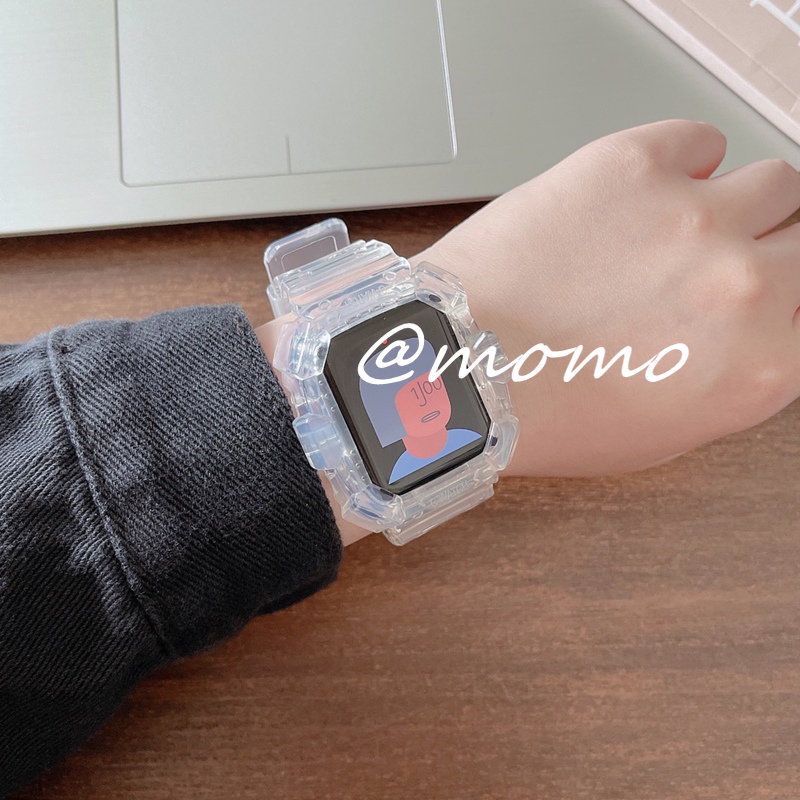 Dây Silicone Trong Suốt Cho ĐồNg Hồ Apple IWatch Series 7 6 5 4 3 2 1 SE 44mm 40mm 45mm 41mm 38mm 42mm