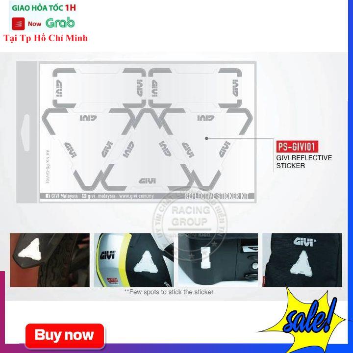 Bộ 5 Miếng Dán Phản Quang Givi Cho Xe Máy Cảnh Báo An Toàn