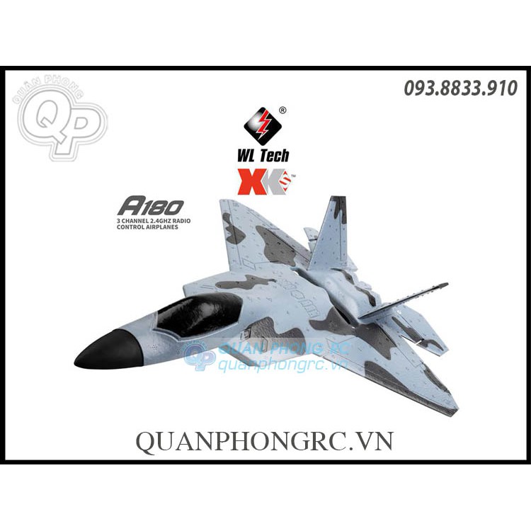 Máy bay WLtoys XK A180 3CH 3D6G F22 Raptor EPP (Động cơ không chổi than)