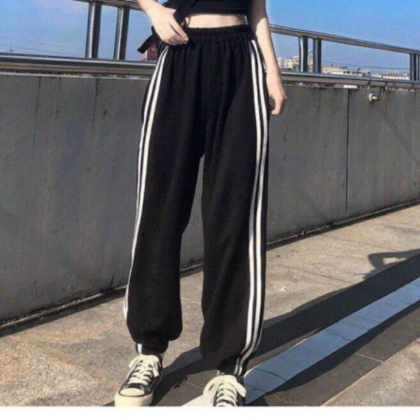 sét trang phục nam nữ, sét đồ basic, áo phông hè, thun trắng trơn mix quần 3 sọc form thụng unisex freesize ulzzang 🦋