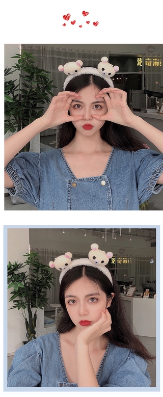 Cài Tóc Vải Lông Hình Gấu Dễ Thương