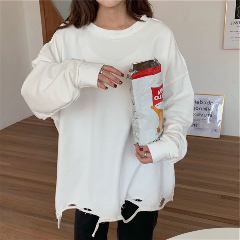 Áo Sweater Tay Dài Cổ Tròn Kiểu Dáng Đơn Giản Nhiều Màu Tùy Chọn Cho Nữ | BigBuy360 - bigbuy360.vn