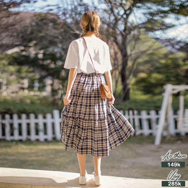 Chân váy caro tầng Salom 063 | BigBuy360 - bigbuy360.vn