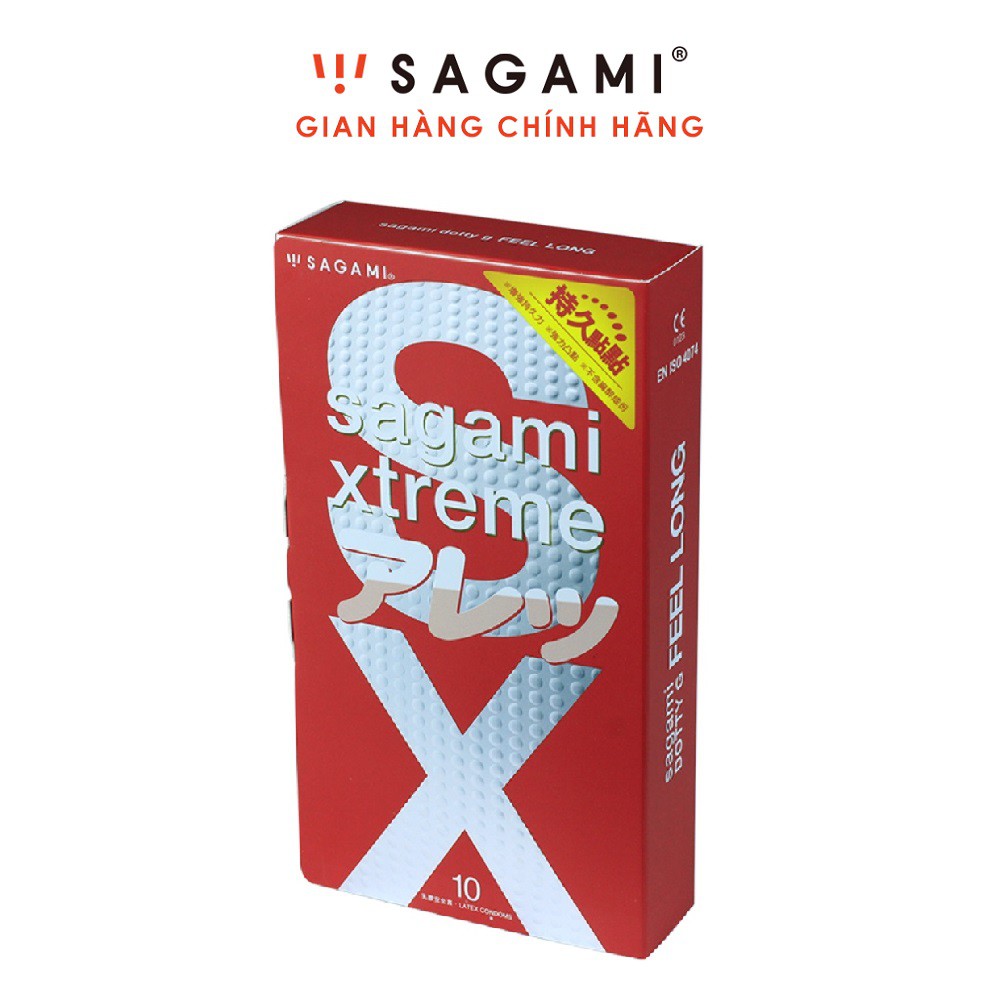 Bao cao su Sagami Feel Long - Có gai nhỏ - Hộp 10 chiếc