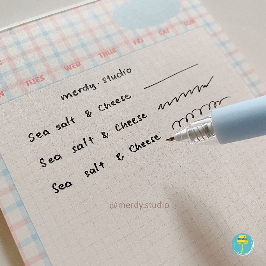 Bút gel bấm UMEI mực đen ngòi kim cao cấp thanh cài cheese &amp; trứng rán