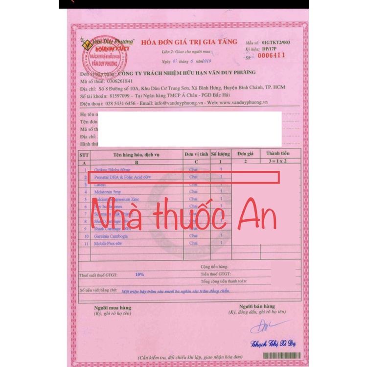 (Chính hãng) Viên uống bổ bầu Prenatal DHA &amp; Folic Acid Pharmekal