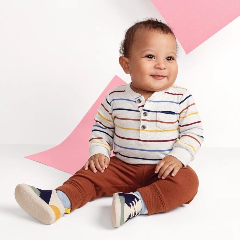 Body chip dài tay bé trai cổ tròn size 3m (3-5kg) chất cotton, bodysuit cho bé sơ sinh - Amystores