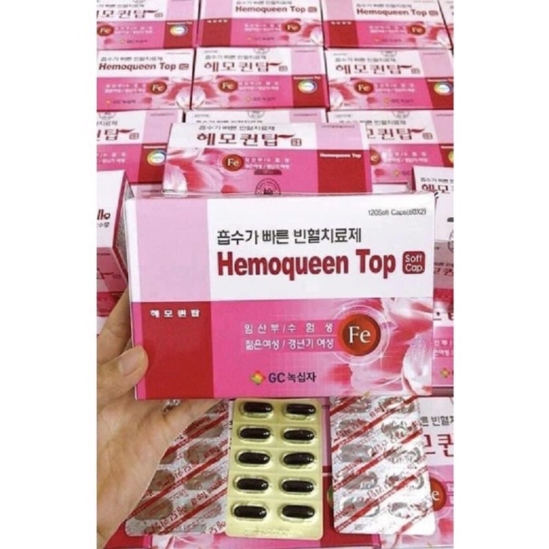 Viên Uống Bổ Sung Sắt HEMOQUEEN TOP Hàn Quốc 120V, trumsihanghanquoc