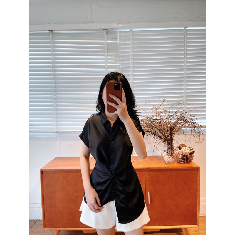 Raby Shirt / Áo sơ mi ngắn tay xoắn eo | BigBuy360 - bigbuy360.vn