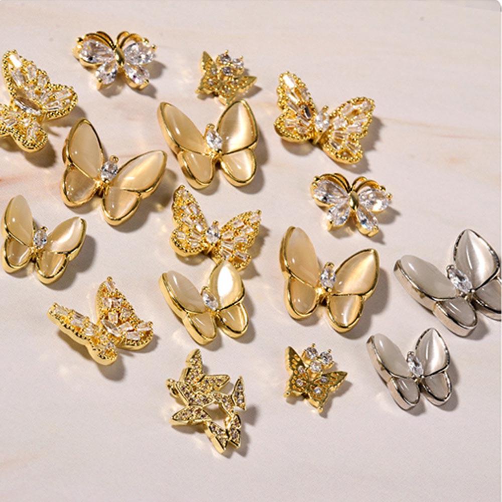 Móng Tay DIY DYRUIDOJ|Mắt Mèo Quyến Rũ|Dây Chuyền Mặt Đá Opal|Phụ Kiện Trang Sức Trang Trí Móng Tay Xinh Xắn