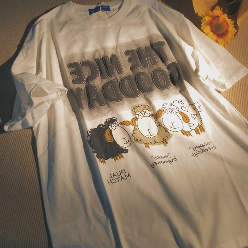 Áo Thun Ngắn Tay Cổ Tròn In Chữ Thời Trang Mùa Hè Dành Cho Nữ