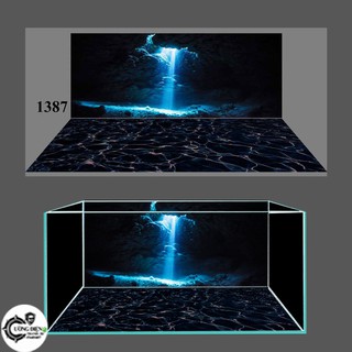 Tranh bộ lưng và đáy dán hồ cá 3d , hồ cá rồng , la hán , cá dĩa ...1367