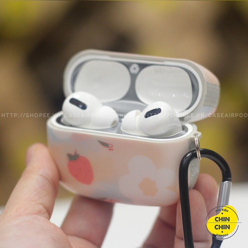 Vỏ Airpod 2 Mặt Mèo Đựng Tai Nghe Airpods1 2 Pro Hoa Dâu Tây Bằng Nhựa TPU Chống Bám Bụi - Chinchin Case