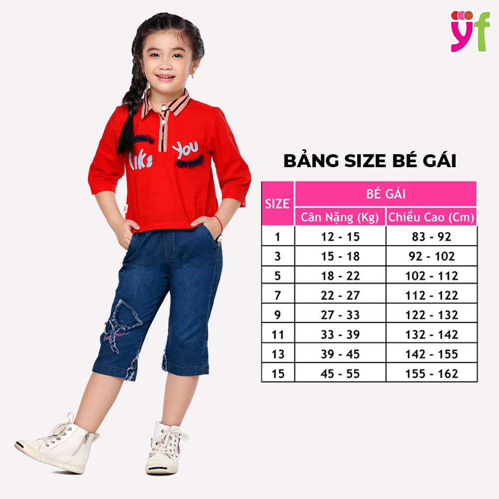 Áo Kiểu Cho Bé Gái Thêu Lông Mi, Vải Cotton Mềm Mát YF - 8AX531