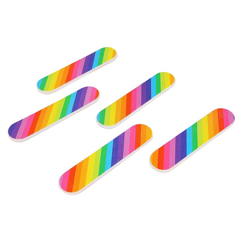 Bộ 5 Thanh Dũa Móng Tay 2 Mặt Màu Cầu Vồng Sặc Sỡ Chất Lượng Cao