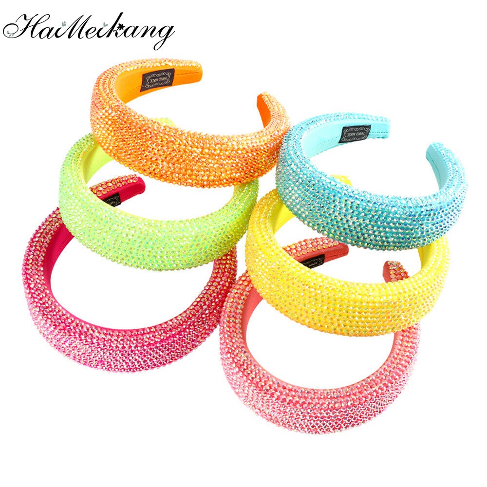 Haimeikang Cài tóc vải lụa sữa đính đá giả kim cương thời trang mới dành cho bạn nữ