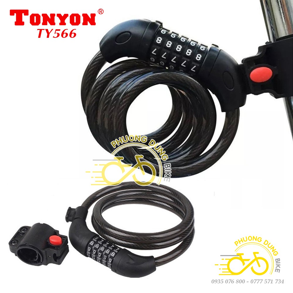 Dây khóa 5 số đổi mã xe đạp TONYON TY566