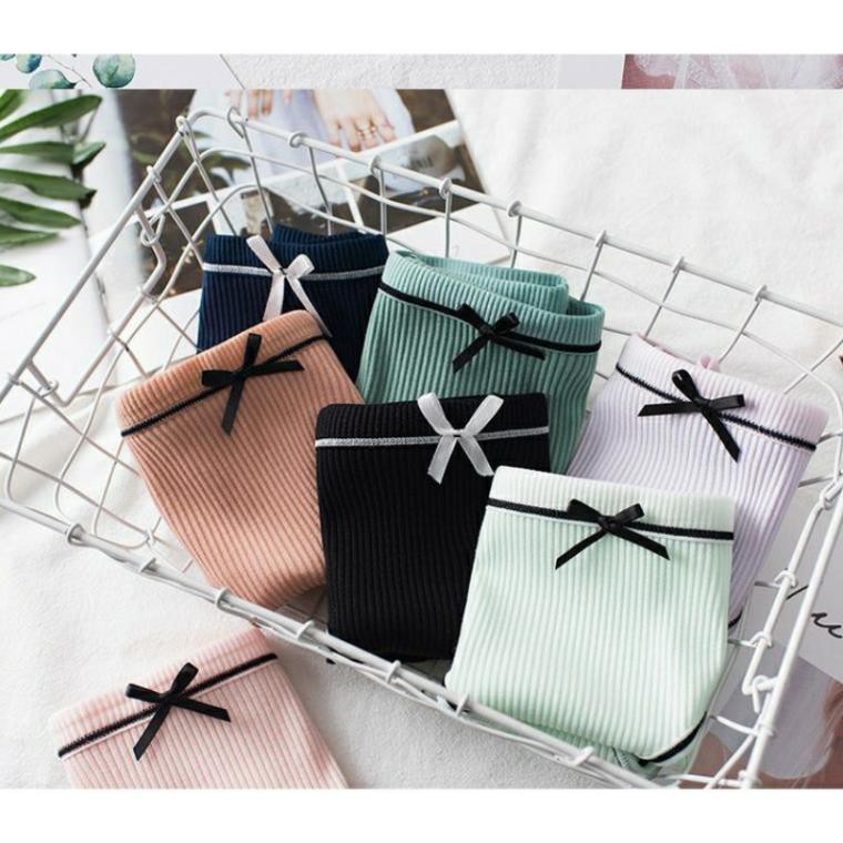 [Mã 12FASHIONSALE1 giảm 10K đơn 50K] (Được mua 10)Quần Lót Cotton Tăm Cạp Nơ | BigBuy360 - bigbuy360.vn