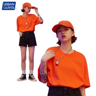 Áo Thun Nữ Tay Lỡ URBAN OUTFITS Form Rộng Unisex Overtee 100% Lux Cotton Vải Mát Màu Cam ATO02ORG