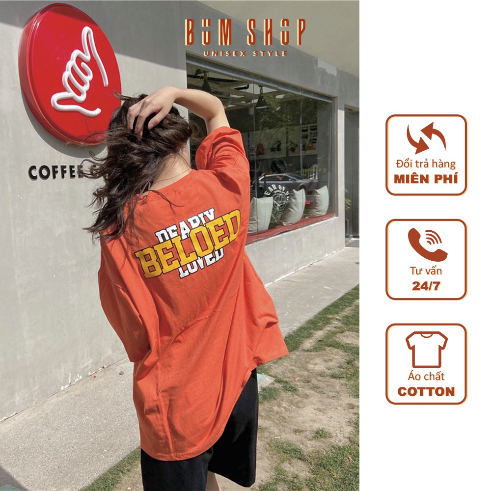 Áo Thun Nữ Ulzzang Tay Lỡ Form Rộng - TTL788 Chữ Beloed Basic - Form Freesize < 75kg - Chất Cotton - Có Màu Tím Cực Đẹp