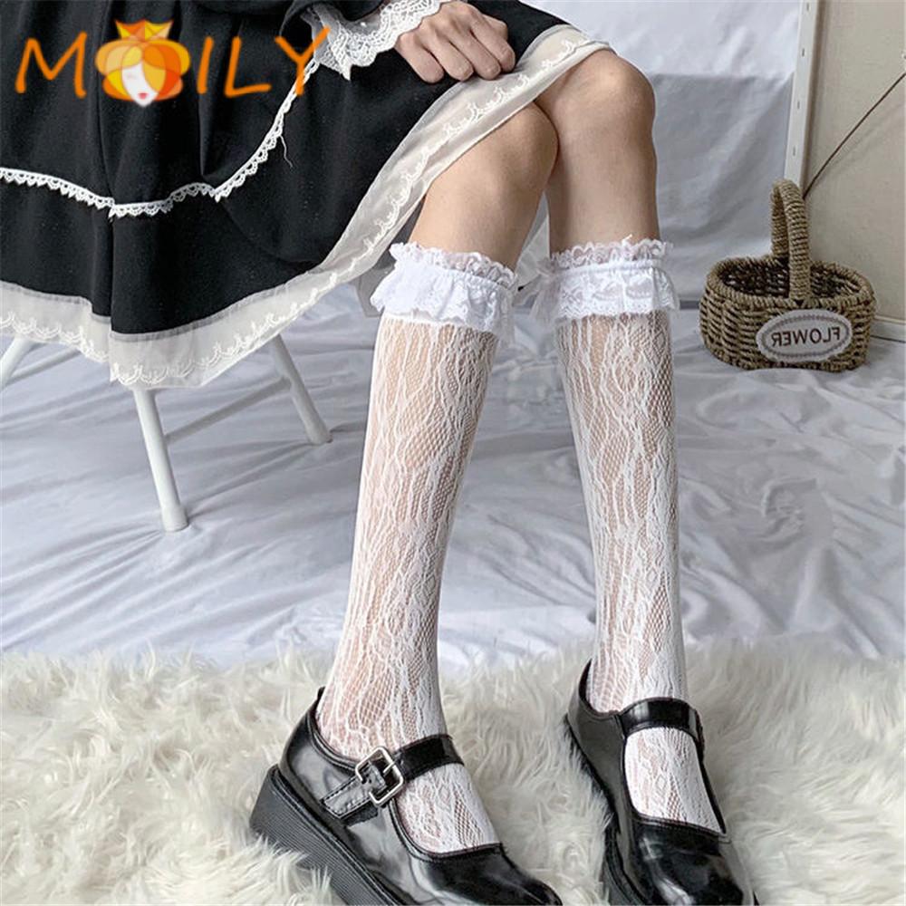 Vớ ren xuyên thấu dài đến đầu gối phong cách Lolita