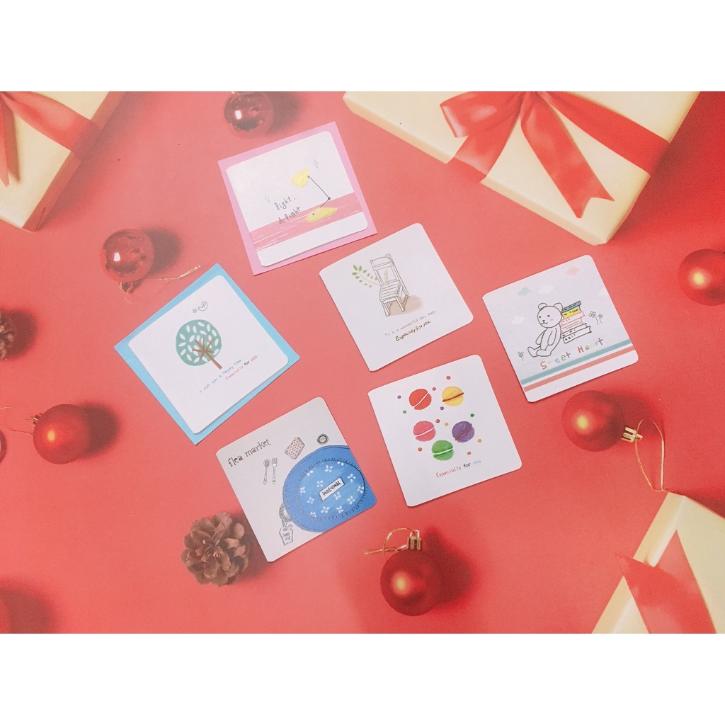 Thiệp mini cám ơn sinh nhật dễ thương 7x7cm