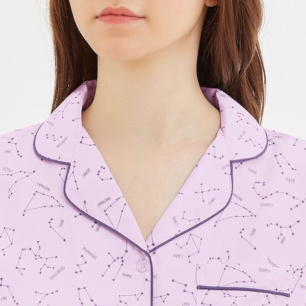 Pijama GU màu tím, vàng