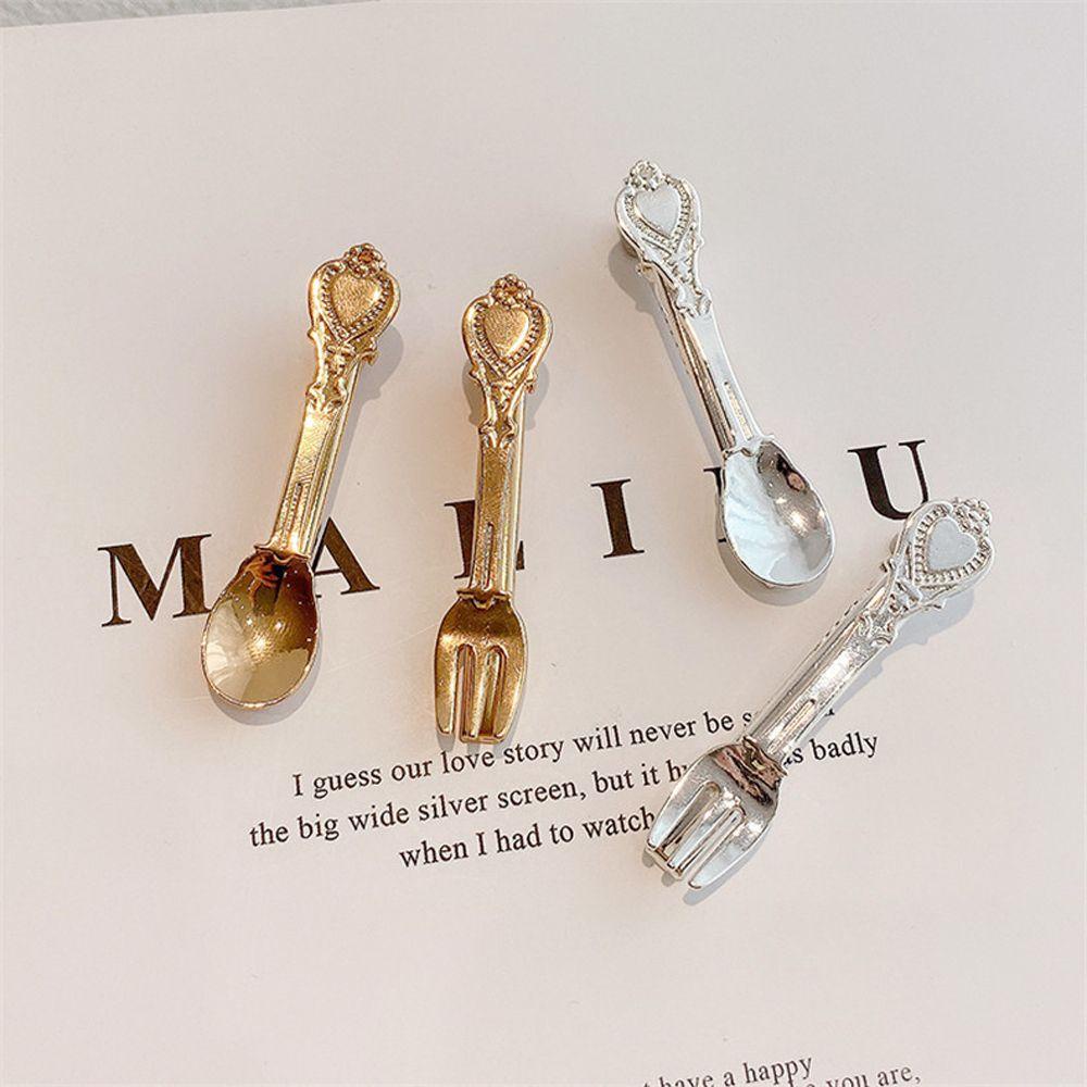 VANES1 Kẹp Tóc Hình Nĩa Đơn Giản Bằng Hợp Kim Phong Cách Hàn Quốc Thời Trang Cho Bé