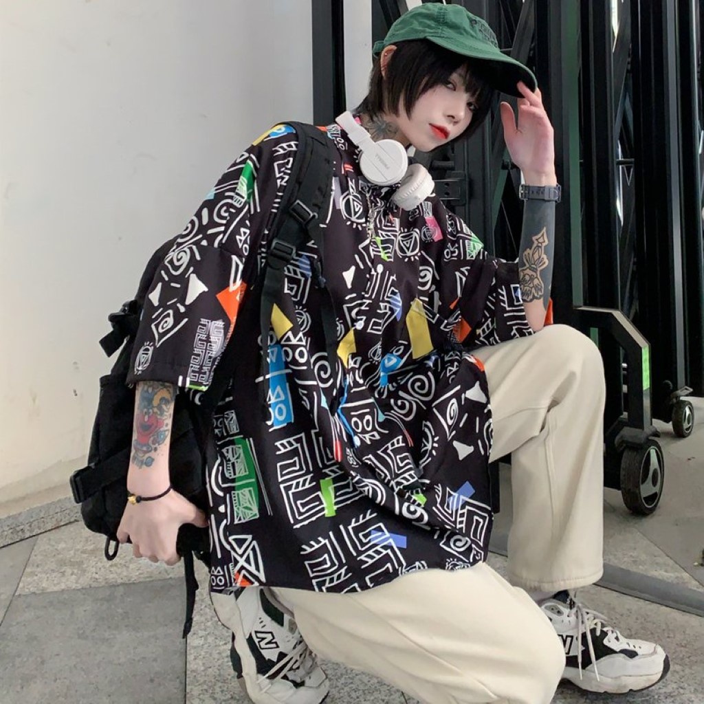 Áo sơ mi from rộng unisex nam nữ ngắn tay , sơ mi nam nữ vải voan lụa mịn mát free size 40kg - 70kg