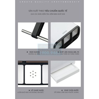 KỆ DỤNG CỤ NHÀ BẾP CÓ MÓC TREO KHĂN ECOCO 9269